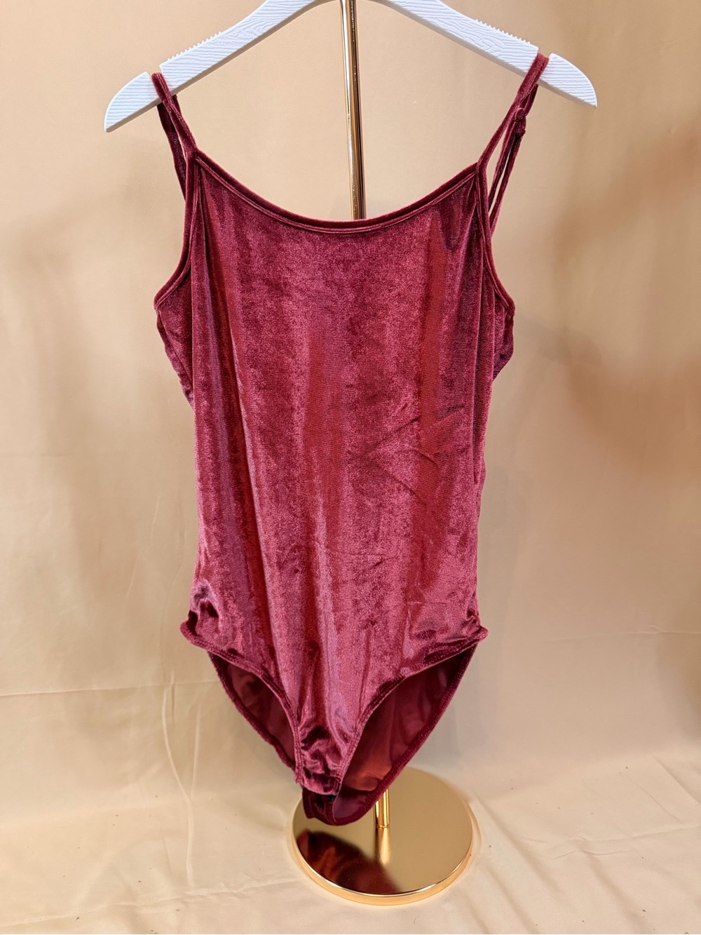 Heart Hips Velvet Bodysuit in Deep Wine